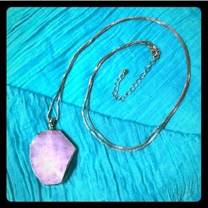 🌹Rose Quartz Pendant with Gold Tone Chain 19.75”